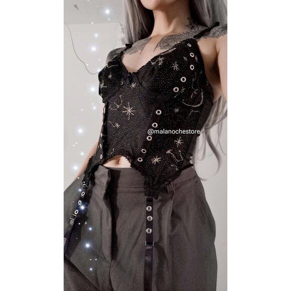 Mala Noche Celestial Skirt Jet Black Dark Academia Indie Sleaze Boutique 26